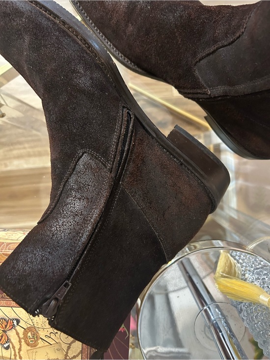 To Boot Adam Derrick Dark Brown Suede Leather Zipper Chelsea Boots Size 10.5 main image 5